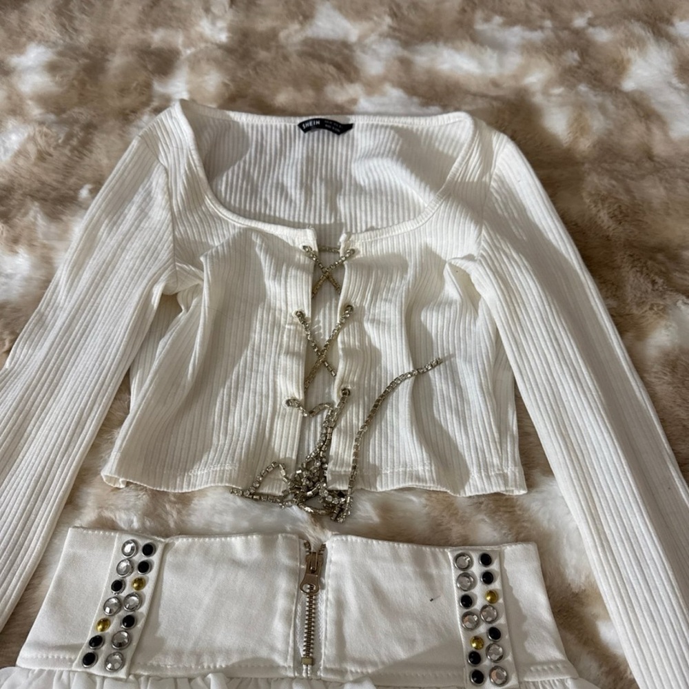 White Ribbed Top